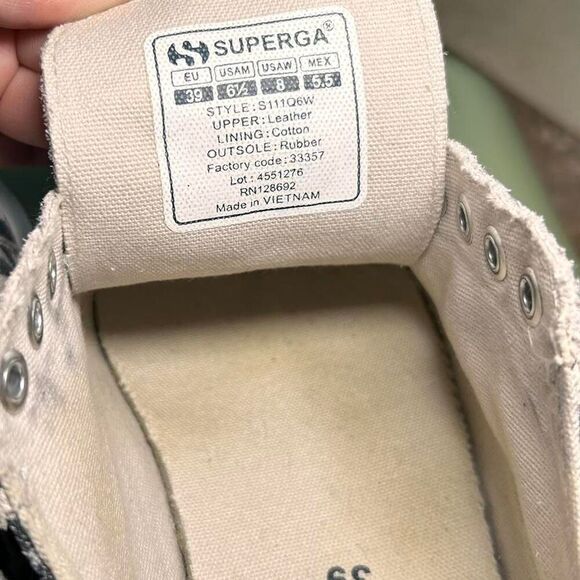 Superga leopard print canvas trainers preppy sneakers size 6.5 - Picture 7 of 7